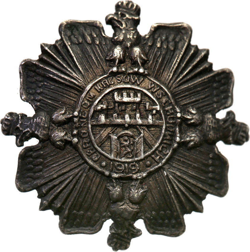 II RP. Miniaturka odznaki Obrońcom Kresów Wschodnich „Orlęta” 1919